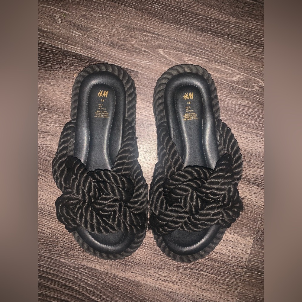 Black H&M slides. For women.